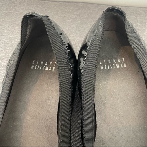 STUART WEITZMAN Cabot Flats Patent Leather Bow Studded - Black Size 6.5 - Picture 7 of 9